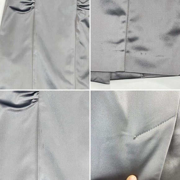 bebe Women Ruched Side Pleat Pencil Skirt Satined Size 2 - Picture 7 of 16